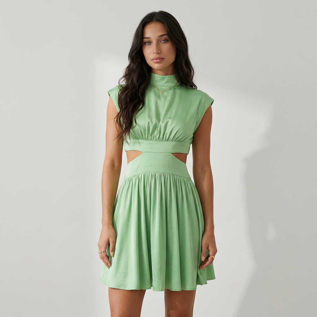 Alessandra Vestido Mini com Abertura