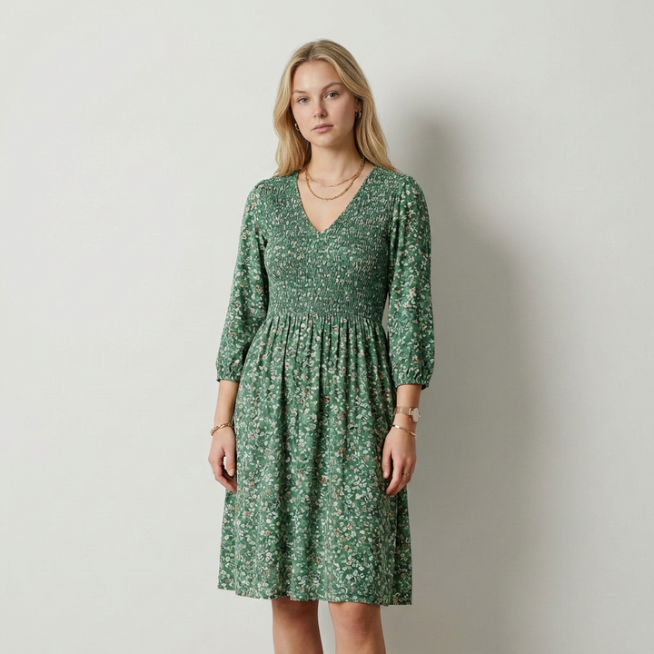 Daniela - Vestido Mini Floral Franzido