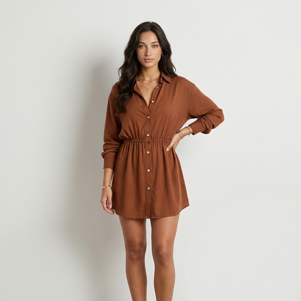 Gabriela - Vestido Camiseiro Acetinado