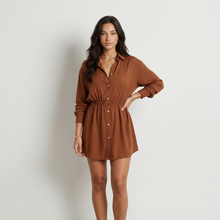 Gabriela - Vestido Camiseiro Acetinado