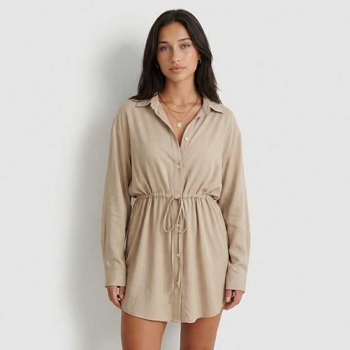 Gabriela - Vestido Camiseiro Acetinado