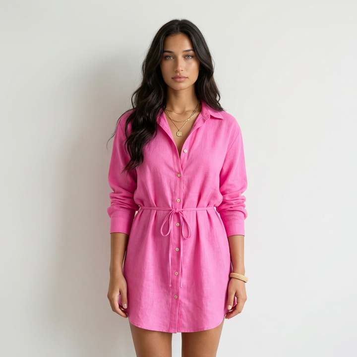 Gabriela - Vestido Camiseiro Acetinado