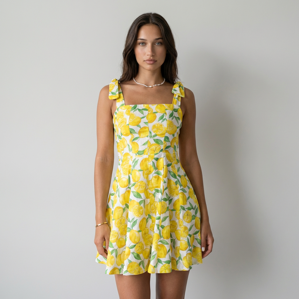 Lucía Vestido Floral Amarelo