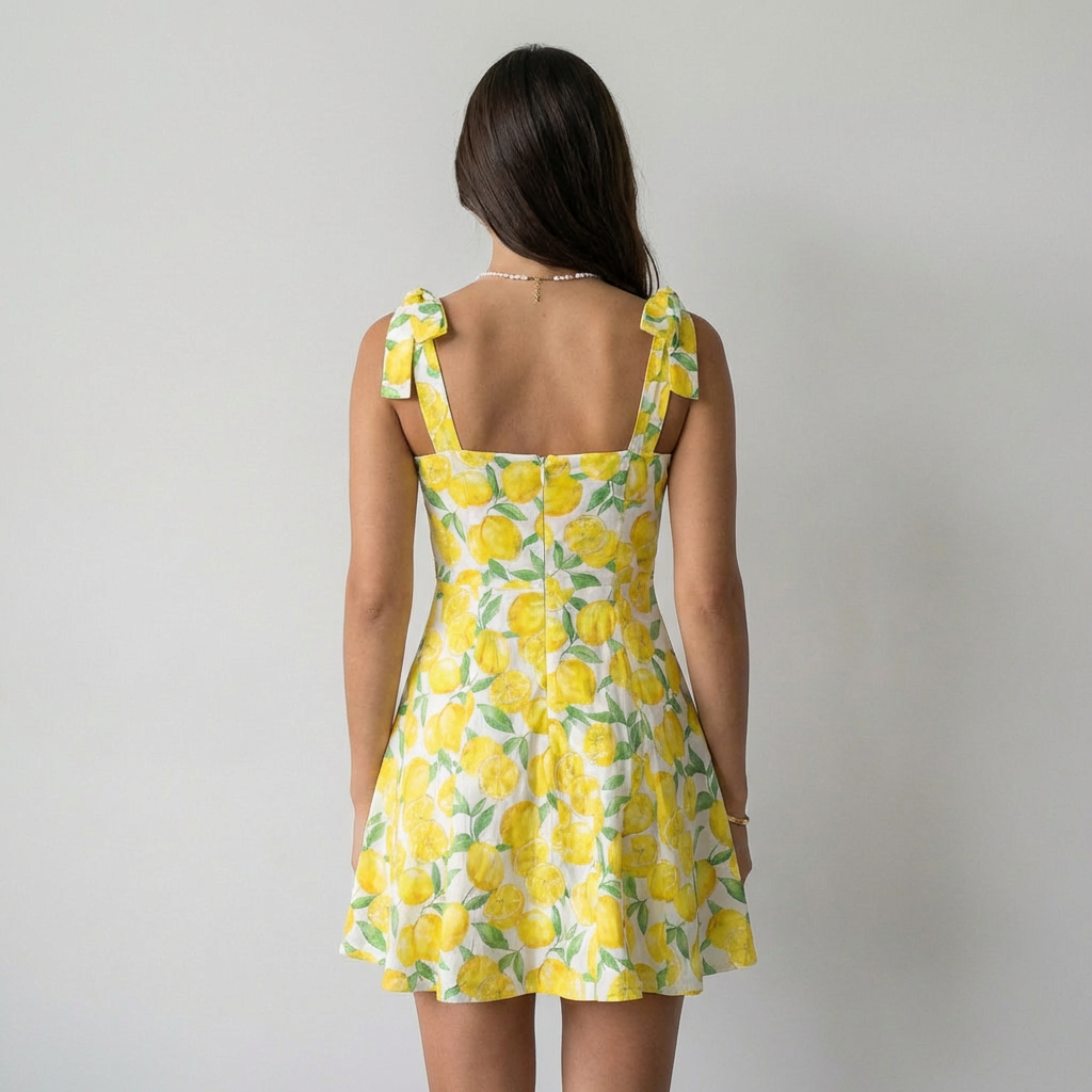 Lucía Vestido Floral Amarelo