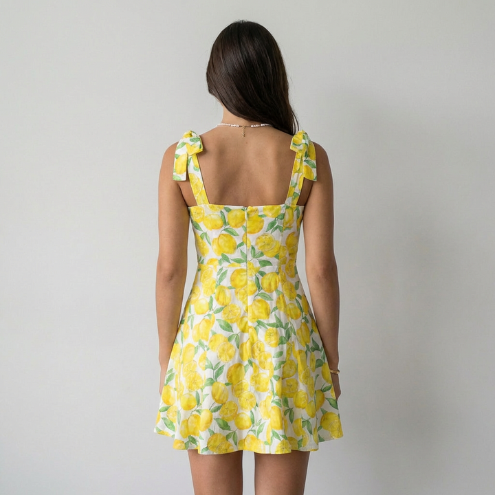 Lucía Vestido Floral Amarelo