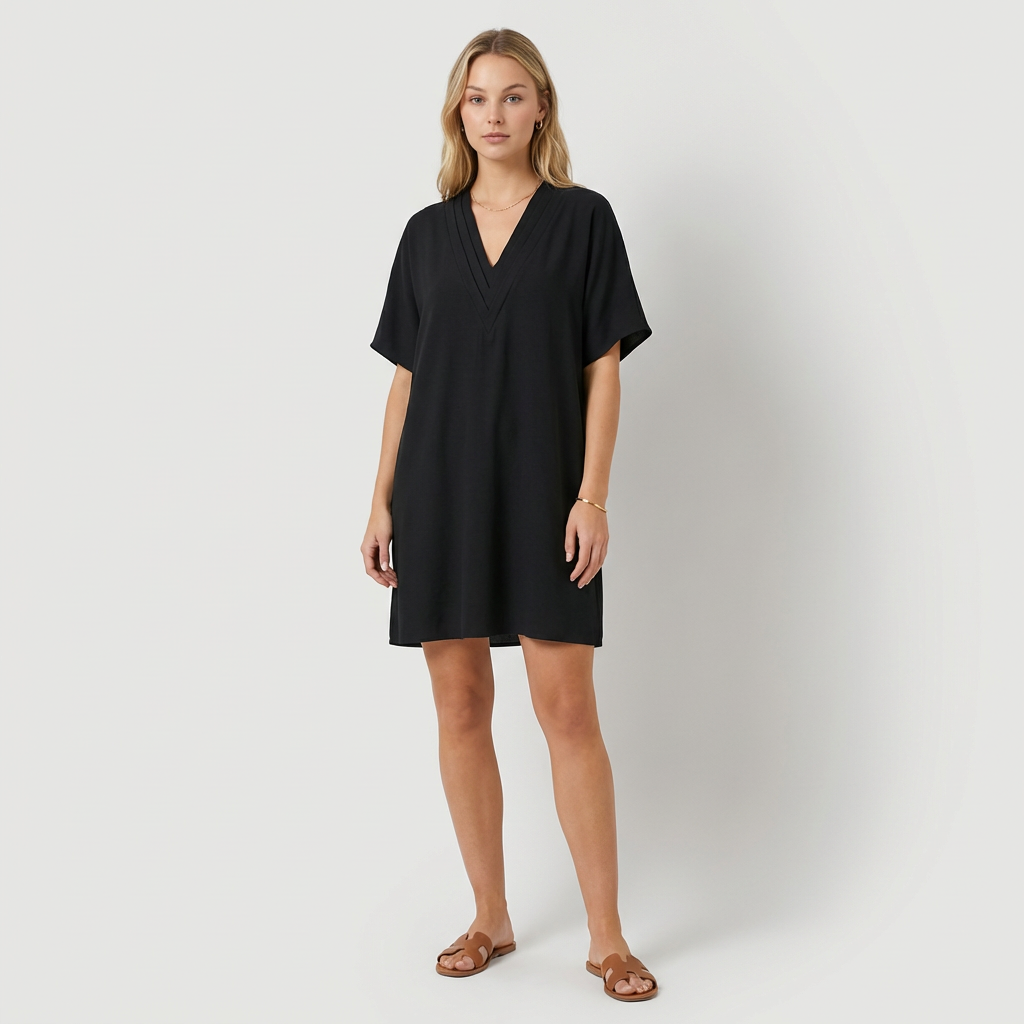 Mirabela Elegante Vestido com Decote em V Drapeado